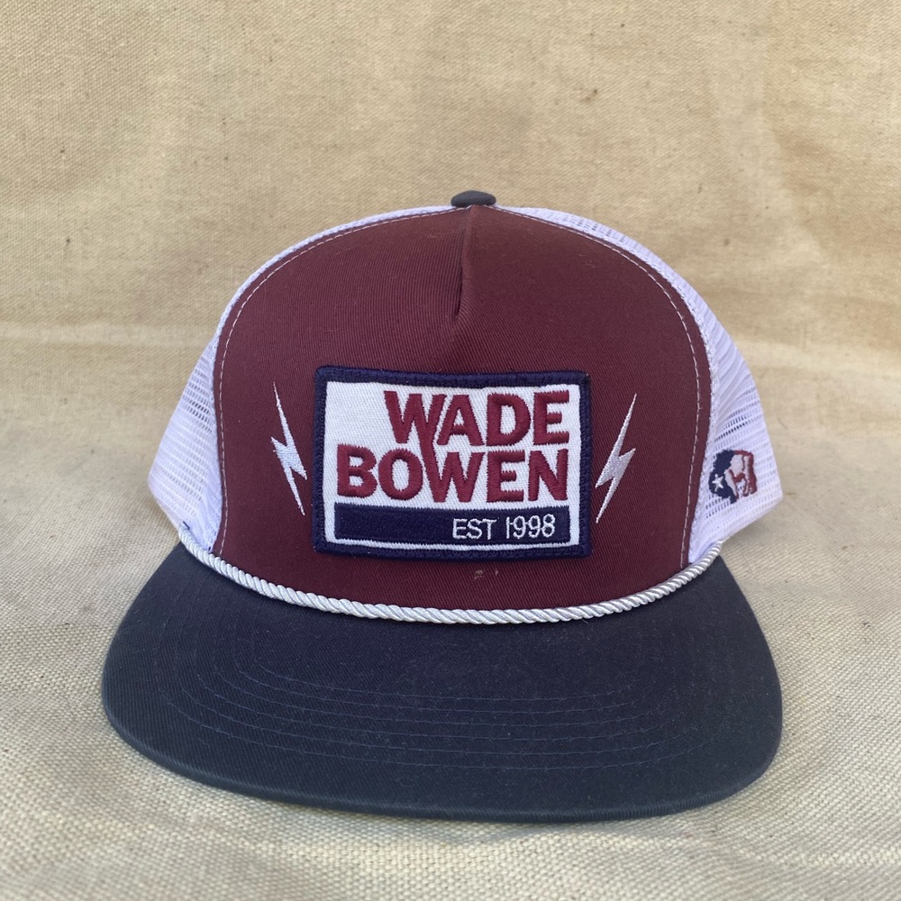 Wade Bowen Maroon and White Trucker Hat